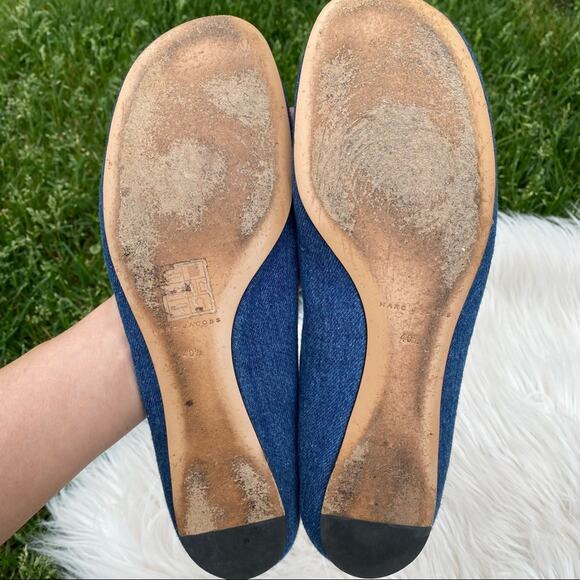 Marc Jacobs Denim & Sequins Bow Flats 40.5 - Picture 7 of 8